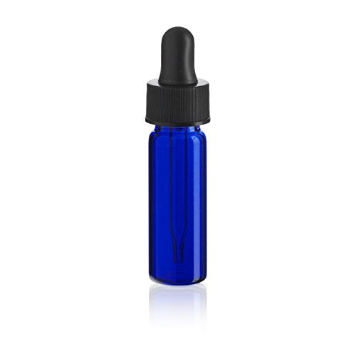 1 Dram Cobalt Blue Glass Vial with Dropper (12-pack)