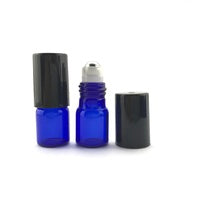 2 ml Cobalt Blue Bottle with Steel Roll-on (12-pack)