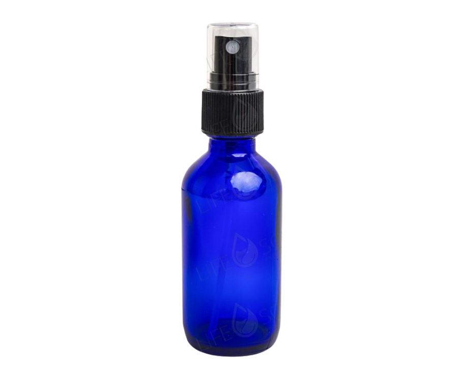 2 oz (60ml) Cobalt Blue Glass Bottles with Pump Sprayers (6-pack)