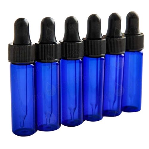 2 Dram (7.4 ml) Cobalt Blue Glass Vial with Dropper (12-pack)